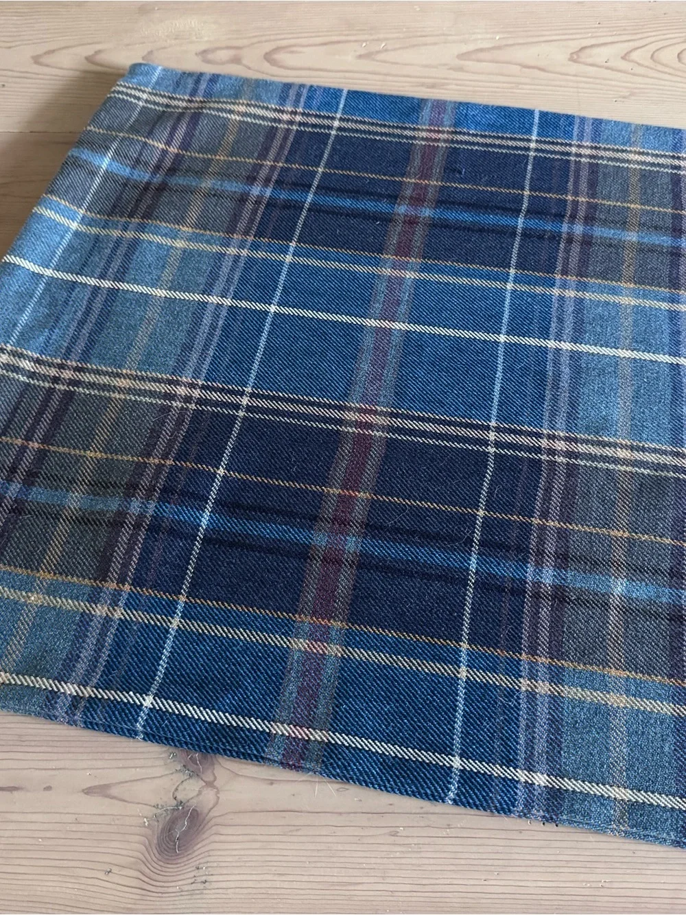 Pottery Barn Blue Plaid Throw Pillow Cover